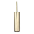 Toilet Brush and Holder Set Gold Stainless Steel, 304 Heavy Duty Round Toilet Brush Set – Rust Resistant, Long Handle, Replacement Heads, Floor Standing Bathroom Toilet Cleaning Brush - color: Gold-round