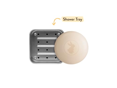 Babo Botanicals Shampoo Solid Bar 2-1 Holder, Travel Case with Lid, Shower Tray with Draining Layer; Aluminum Case for Shampoo or Soap, TSA