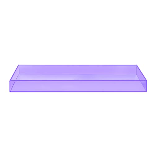 ROYALITA Acrylic Tray Bathroom Tray for Countertop, Guest Towel Holder Tray for Napkin Perfume Jewelry Makeup, Vanity Trays for Soap Dispenser, Aromatherapy, Cup & Candle, Purple - color: Purple
