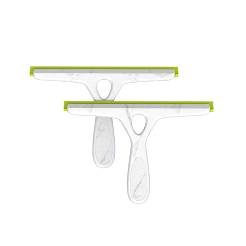 10" Silicone Squeegee for All Surfaces, Multi-Purpose Cleaner for Bathroom, Kitchen, Car & Window Glass (Set of 2)