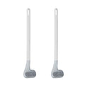 Toilet Brush, Long Handle Golf Toilet Brush with Holder 360° Deep Cleaning Flexible Silicone Toilet Cleaner Brush Wall Mounted for Bathroom (2Pcs White Brush) - color: 2pcs White Brush