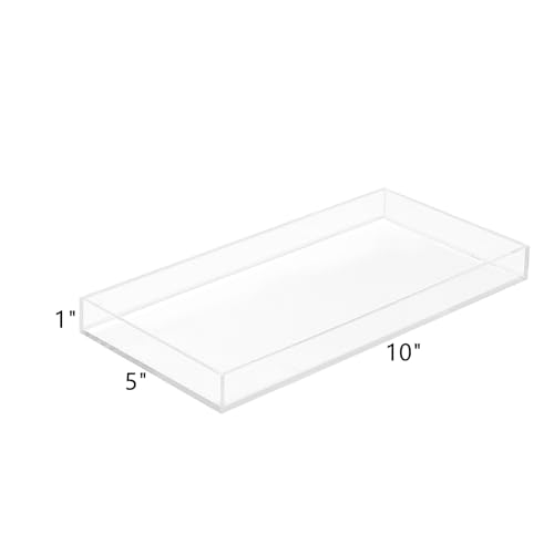 ROYALITA Acrylic Tray Bathroom Tray for Countertop, Guest Towel Holder Tray for Napkin Perfume Jewelry Makeup, Vanity Trays for Soap Dispenser, Aromatherapy, Cup & Candle, Clear - color: Clear