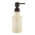 Creative Scents Rustic Luxe Bathroom Soap Dispenser - Beige Hand Soap Dispenser for Bathroom with Strong Easy Dispensing Pump - Rustic Farmhouse Decor – Resin Lotion Dispenser with Pump Holds 8.8 Oz. - style: Soap Dispenser