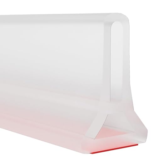 Hi-Na 3ft/5ft/6ft/8ft10ft Collapsible Shower Threshold Water Dam Water Barrier for Shower and Water Stopper Keeps Water Inside Water Threshold for Wet and Dry Separation (10ft, Clear) - color: Clear, style: 10ft