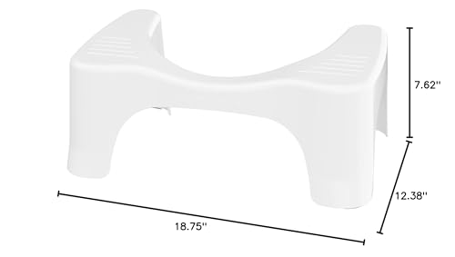 Squatty Potty Simple Curve Bathroom Toilet Stool 7" White - color: White