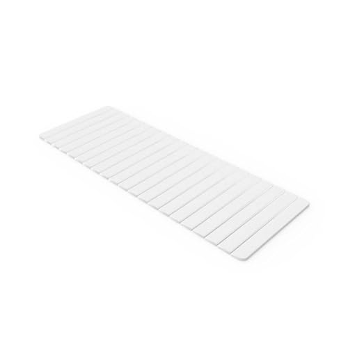 Bergamo Art Modern 58x21 Diatomite Stone Extra Large Bath Mat in White - color: White