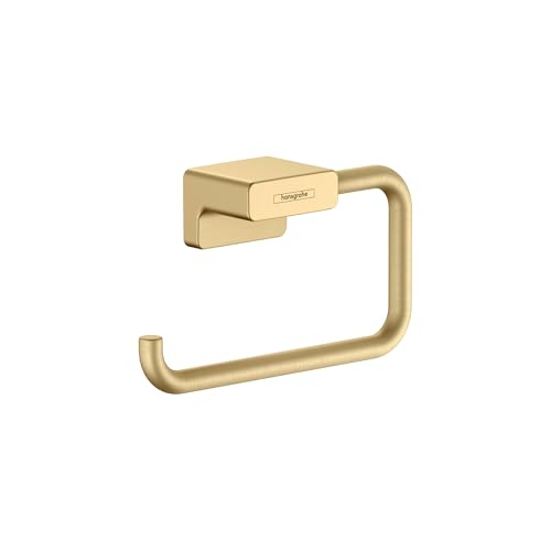 hansgrohe AddStoris modern Toilet Paper Holder without Cover in Brushed Gold Optic, 41771250 - color: Brushed Gold Optic