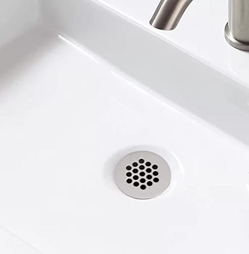 Artiwell Grid Drain Strainer Assembly With Overflow for Bathroom Sink, P.O. Plug Lavatory Drain, Brushed Nickel - color: Brushed Nickel, style: With Overflow