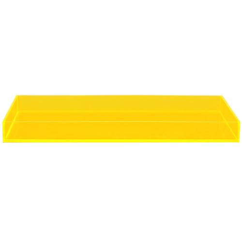 ROYALITA Acrylic Tray Bathroom Tray for Countertop, Guest Towel Holder Tray for Napkin Perfume Jewelry Makeup, Vanity Trays for Soap Dispenser, Aromatherapy, Cup & Candle, Yellow - color: Yellow