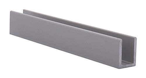 Brixwell SDCD38A-CCP4 Satin Anodized 3/8" Fixed Panel Shower Door Deep U-Channel 4 inch Sample - color: Satin Anodized, size: 4 Inch - Sample