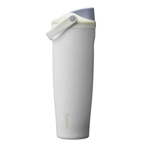 Owala FreeSip Sway Insulated Stainless Steel Water Bottle with Two-Way Spout, Built-In Straw and Bucket Handle, Made for Travel, School, and Sports, 40oz, BPA Free, Leak Proof, Iced Breeze - color: Iced Breeze, size: 40 Ounces