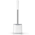 TRENTI Toilet Brush and Holder Set - Bristles Bowl Brush Head with Ventilated Holder, Wall Mounted Compact Set for Bathroom Deep Cleaning - color: White