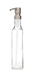 Rail19 French Vessel Glass Soap Dispenser with Metal Pump - Refillable Hand Soap, Lotion & Sanitizer for Sinks and Small Countertops, 8.5oz (Farmhouse Stainless) - color: Farmhouse Stainless