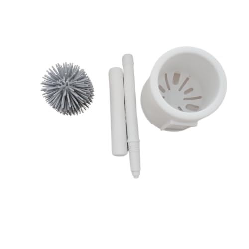Ring King Toilet Ring Remover Silicone Toilet Brush and Holder Set| This Bathroom Accessory Brush and Holder Easily Scrub Grime, Mineral deposits, and Hardwater Rings from Toilet Bowls.