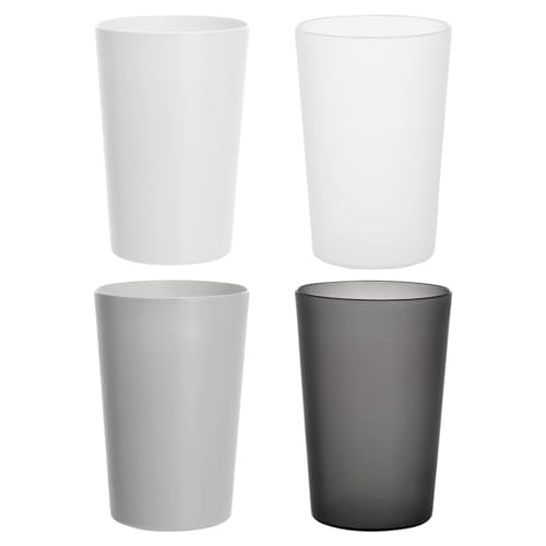 Toothbrush Cup 4Pack Bathroom Tumbler, Unbreakable Smooth Mouth Toothbrush Tumbler, Stackable Counter Cups for Travel Camping Bathroom Tidy Bathroom, Set of 4 Colors Travel Mugs(Size:4pack)