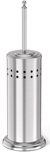 Dowry Anti-Hand Off Toilet Plunger with Holder for Bathroom,Powerful Efficient Force Suction Cup,Heavy Duty, Deep Cleaning, Nickel - color: Nickel