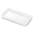 Luxspire Bathroom Vanity Tray, Mini Soap Dispenser, Small Ceramic Perfume and Jewelry Dish, Trinket Holder, Rectangle Candle Tray, Bath Organizer Kitchen Sink Narrow Dish, White - color: White, style: Mini