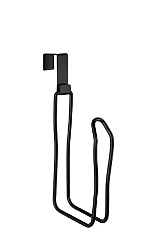 SunnyPoint Over The Tank Toilet Tissue Paper Roll Holder Dispenser and Reserve for Bathroom Storage and Organization - Metal, Hanging, Holds 1 Roll (Black) - color: Black