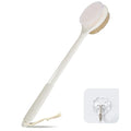 VANZAVANZU Back Scrubber for Shower, 17 Inch Long Handle Back Brush, Dual-Sided Bath Brush, Anti-Slip Handle Shower Brush for Wet or Dry Brushing (Cream White) - size: 17 in - Cream White