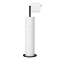 Black Toilet Paper Holder Stand and Dispenser for 4 Spare Rolls,Stainless Steel Free-Standing Toilet Tissue Paper Roll Storage Shelf, Bathroom Accessories