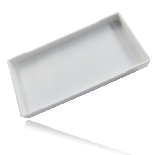 Small Bathroom Vanity Tray, 8 inch x 4 inch, White | Mini Soap Dispenser, Rectangular Serving Tray, For Candle, Lotion Bottles, Scrubber - color: White, size: 8" x 4" x 0.7"