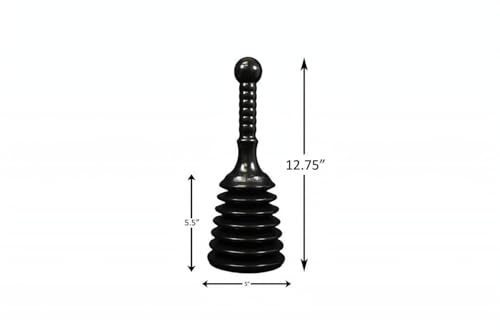 Master Plunger MPS4 Sink & Drain Plunger for Kitchen Sinks, Bathroom Sinks, Showers, and Bathtubs. Small and Strong Design with Large Bellows Commercial & Residential Use, Black