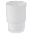 Tumbler Glass, Frosted Bathroom Rinsing Cup, Replacement Tumbler for Aomasi Toothbrush Holder - color: Frosted White