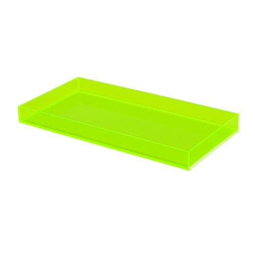 ROYALITA Acrylic Tray Bathroom Tray for Countertop, Guest Towel Holder Tray for Napkin Perfume Jewelry Makeup, Vanity Trays for Soap Dispenser, Aromatherapy, Cup & Candle, Green - color: Green