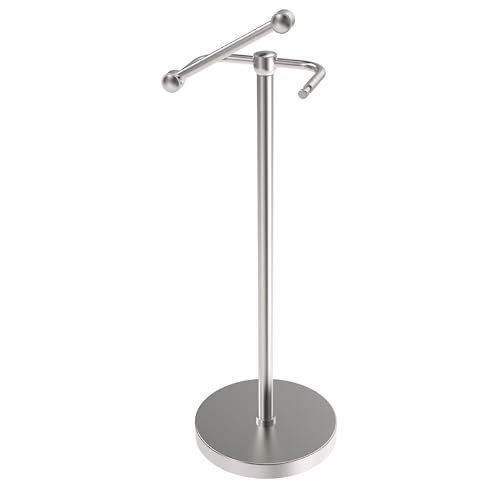 RARXTR Toilet Paper Holder Stand, Post Pivoting Design Free Standing Toilet Paper Holder, SUS304 Stainless Steel Toilet Paper Roll Holder, Heavy Stable Base (Brushed Nickel) - color: Brushed Nickel, size: Free Standing