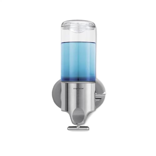 simplehuman Wall Mount Pumps, Single 15 fl. oz. Shampoo & Soap Dispenser, Stainless Steel (Pack of 6) - size: Single (Pack of 6)