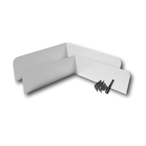 Eagle 1 Rain Gutter Valley Splash Guards, Straight or Bent (2 Per Order) Includes Screws and 1/4" Bit Driver (Classic Bent, White) - color: White, size: Classic Bent