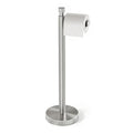YUMORE Toilet Paper Holder Stand, Heavy Duty Stainless Steel Free Standing Bathroom Tissue Roll Holder, Brushed Nickel - color: Brushed Nickel