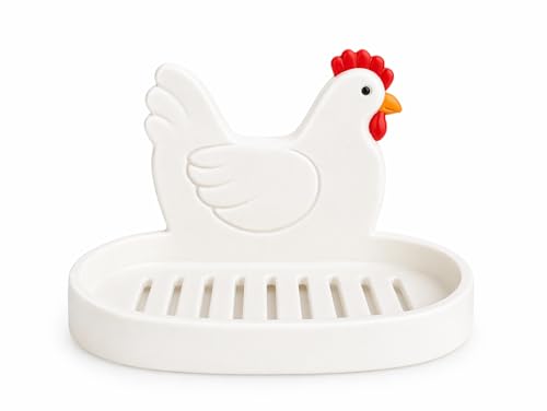 Chicken Self Draining Soap Dish Cute Decorative Bathroom Soap Holder