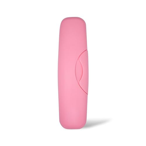 RADIUS Toothbrush Travel Case – Fits Big Brush, Original, Flex & Scuba Brushes BPA-Free Recycled Plastic, Portable, Durable & Eco-Friendly for Home, School, Travel, Pastel Pink - color: Pastel Pink, size: 6.88H - 1.5W - 2L (in)