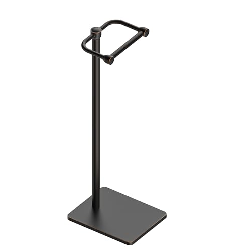 RUACQ Toilet Paper Holder Stand, Bathroom Toilet Paper Roll Holder Free Standing, Toilet Tissue Holder Stand with Post Pivoting Design, Stable Weighted Base, SUS304 Stainless Steel (Oil Rubbed Bronze) - color: Oil Rubbed Bronze, size: Free Standing