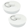 2 Pack Rubber Drain Stopper, White, 2 Inch | Durable, Fits Bathtub Drain Plug, Hanging Ring, For Kitchen and Bathroom - style: 2 Inch