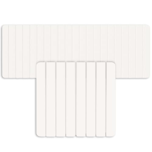 Diatomite Quick-Dry Water Absorbing Bath Mat Sets-XLarge+Small Natural White Mat