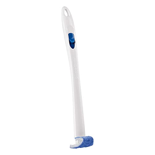 Scotch-Brite Disposable Toilet Scrubber Starter Kit, Disposable Refills with Built-in Bleach Alternative, Includes 1 Handle, Storage Caddy and 5 Refills