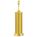 Brass Toilet Brush and Holder，Extra Long Handled Gold Toilet Brush for Bathroom，Stainless Steel Heavy Duty Toilet Bowl Brush,Deep Cleaning Modern Toilet Cleaner Brush -Space Saving, Covered Brush - color: Brass Gold