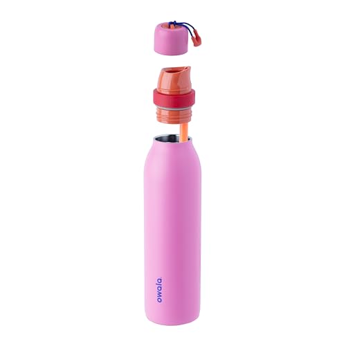 Owala FreeSip Twist Insulated Stainless Steel Water Bottle with Straw for Sports and Travel, BPA-Free, 24-oz, Fruit Punch - color: Fruit Punch, size: 24 Ounces