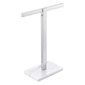 KOKOSIRI Hand Towel Rack Stand Towel Bar with Marble Base for Bathroom Kitchen Vanity Countertop, Polished Stainless Steel 15.7'' Height THS0002-SM-CH - color: Polished Chrome, size: 1-Bar