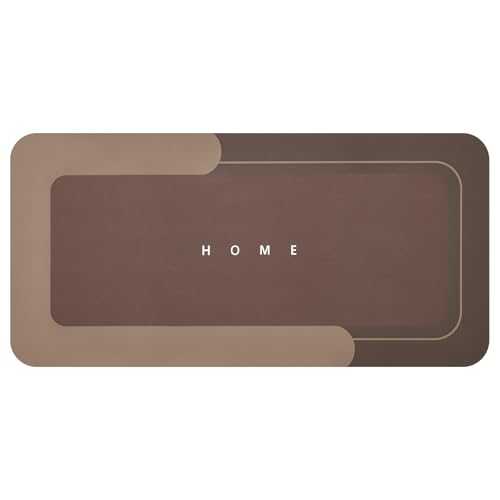 Housego Absorbent Bath Mat Magic Rug, Quick Drying Magic Bath Mat Non-Slip Floor Rug Rubber Backed for Bathroom Kitchen Shower Sink, Water Absorbent (1PC, 16.93''x34.65’’, Brown) - color: Brown, size: 1'5" x 2'11" (Rectangular)