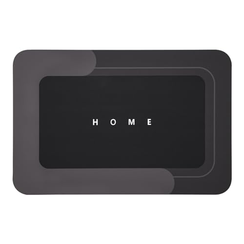 Housego Absorbent Bath Mat Magic Rug, Quick Drying Mat Magic Bath Mat Non-Slip Floor Rug Rubber Backed for Bathroom Kitchen Shower Sink, Water Absorbent (1PC, 15.7''x23.6'', Black) - color: Black, size: 1 Rectangular Piece (15.7" x 23.6")