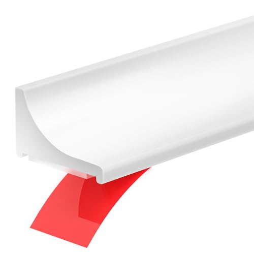 98Inch Shower Threshold Water Dam, Self-Adhesive Silicone Shower Barrier Water Stopper Shower Door Bottom Seal Strip Shower Splash Guard for Bathroom Kitchen Bathtub - color: White, style: 98 inch