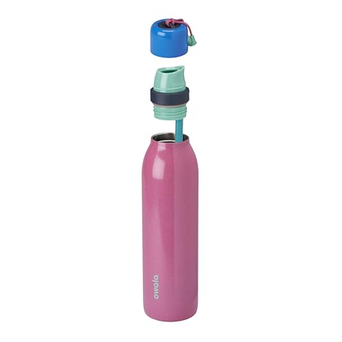 Owala FreeSip Twist Insulated Stainless Steel Water Bottle with Straw for Sports and Travel, BPA-Free, 24-oz, Bubble Gum - color: Bubble Gum, size: 24 Ounces