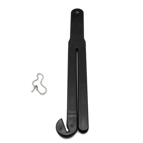 Food Bag Pouch Cutter Opener with Stainless Steel Blade and Squeezer for Kitchens - Includes EZ Hang Chain (Black) - color: Black