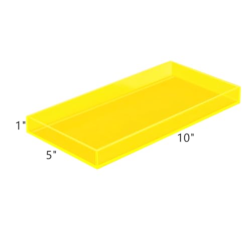 ROYALITA Acrylic Tray Bathroom Tray for Countertop, Guest Towel Holder Tray for Napkin Perfume Jewelry Makeup, Vanity Trays for Soap Dispenser, Aromatherapy, Cup & Candle, Yellow - color: Yellow