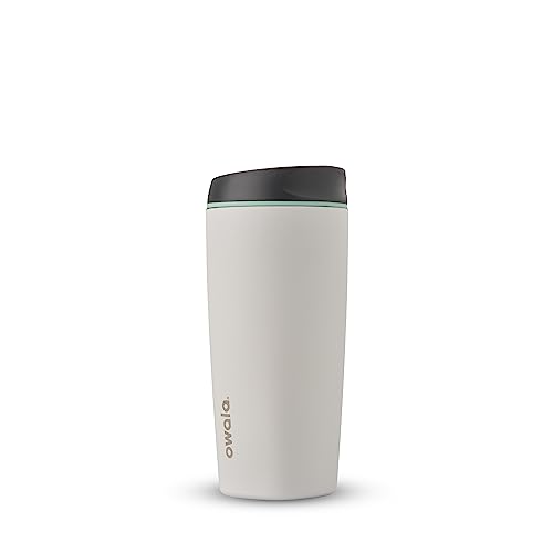 Owala SmoothSip Insulated Stainless Steel Coffee Tumbler, Reusable Iced Coffee Cup, Hot Coffee Travel Mug, BPA Free 20 oz, Gray (Cloudscape) - color: Cloudscape, size: 20 Ounces
