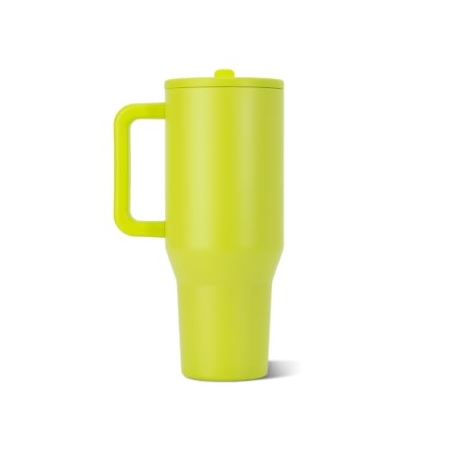 HydroJug Traveler 40oz, Insulated Tumbler with Handle & Straw, Lemon Lime - color: Lemon Lime, size: 40 Ounces
