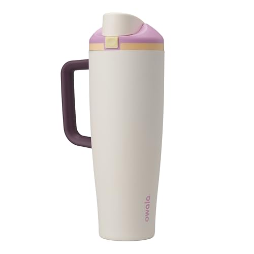 Owala FreeSip Tumbler Insulated Stainless Steel Water Bottle with Built-in Straw and Side Handle, For Travel, Work, School, and Sports, BPA Free, Leak Proof, 40oz, Daybreak - color: Daybreak, size: 40 Ounces